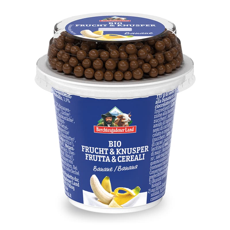 Berchtesgadener Land BIO Frucht & Knusper Joghurt mild Banane 3,9% Fett