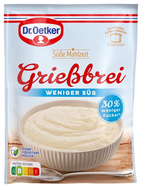Dr. Oetker Semolina Porridge less sweet