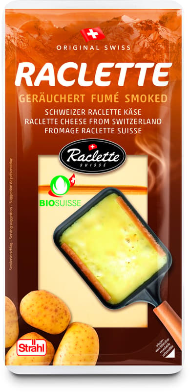 Strähl Bio Schweizer Raclette Käse geräuchert