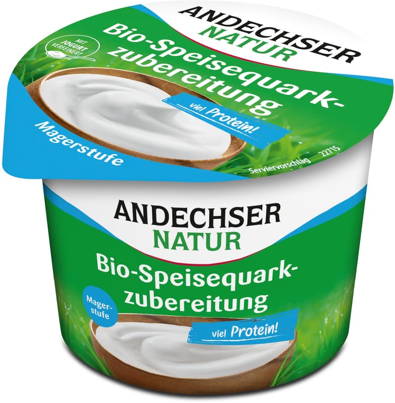 Andechser organic low-fat curd cheese preparation