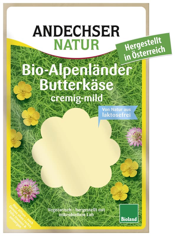 Andechser Organic Alpine Butter Cheese in slices 50%