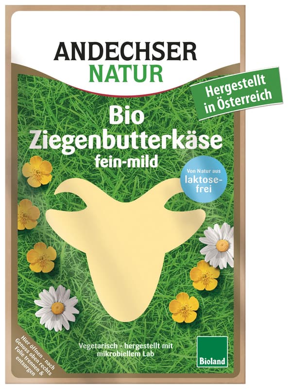 Andechser Organic Goat Butter Cheese in slices 48%