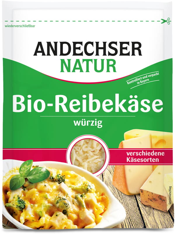 Andechser organic grated cheese 45%