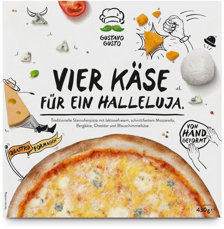 Gustavo Gusto Pizza Quattro Formaggi, 4 cheeses
