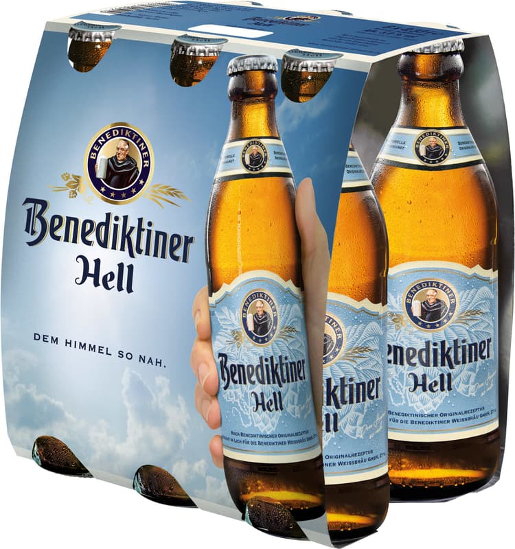 Benediktiner Hell Lagerbier 6x0,33 l (MEHRWEG)