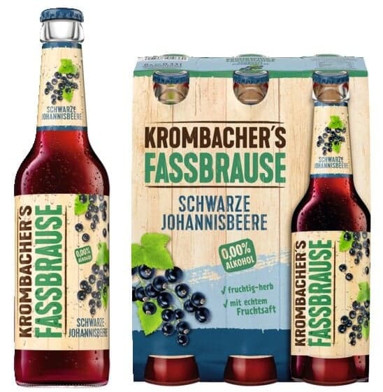 Krombacher's Fassbrause Schwarze Johannisbeere 0,0% Alkoholfrei 6x0,33 l (MEHRWEG)