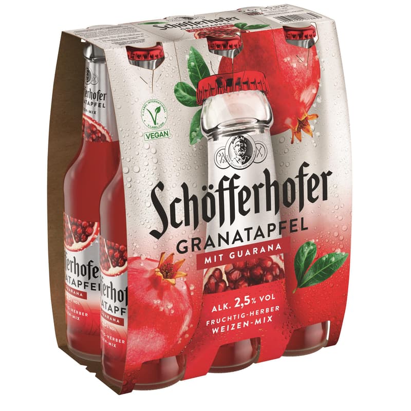 Schöfferhofer Weizen-Mix Granatapfel & Guarana 6x0,33 l (MEHRWEG)