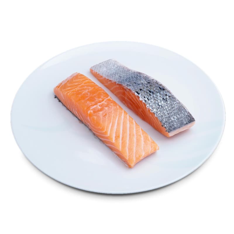 Deutsche See Lachsfilet mit Haut, 1-2 Stücke