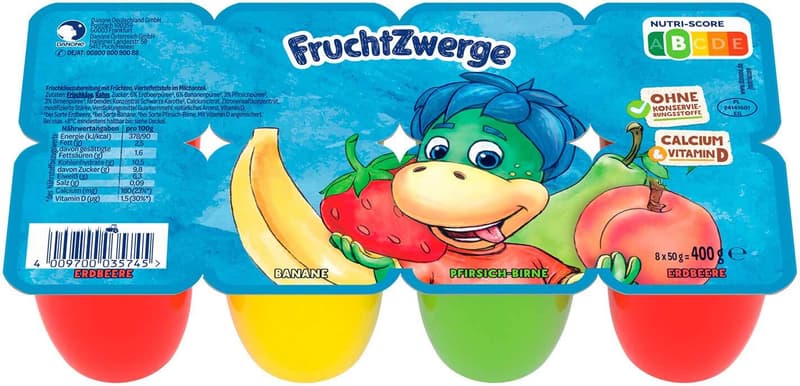 Danone Fruit Dwarfs Banana, Strawberry, Peach-Pear