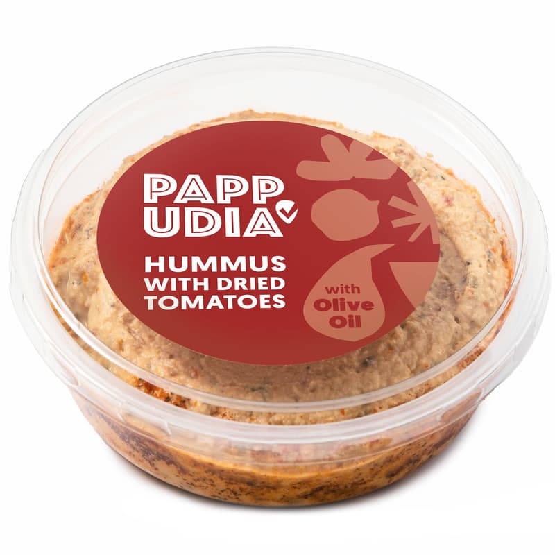 Pappudia Hummus mit getrockneten Tomaten und Olivenöl VEGAN