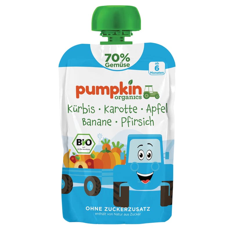 Pumpkin Organics/ Delight/ Vegetable puree made from pumpkin, carrot with apple, banana, peach