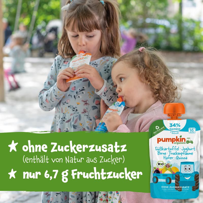 Pumpkin Organics BIO Quetschie Süßkartoffel, Joghurt, Trockenpflaume, Hafer