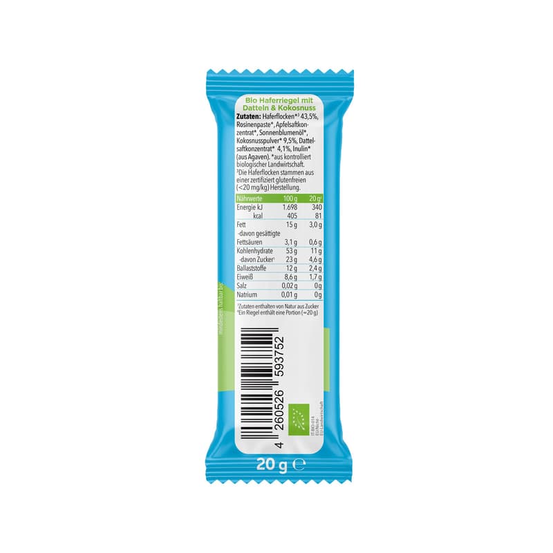 Pumpkin Organics/ Bio Bars with Oats, Dates & Coconut