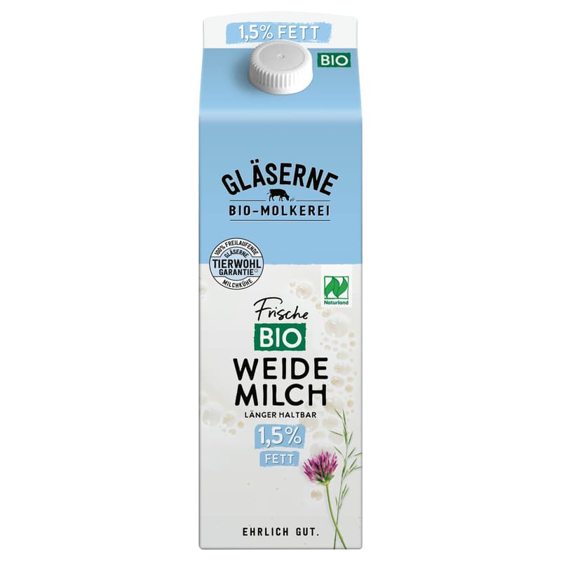 Gläserne Molkerei Frische BIO Weidemilch 1,5 %