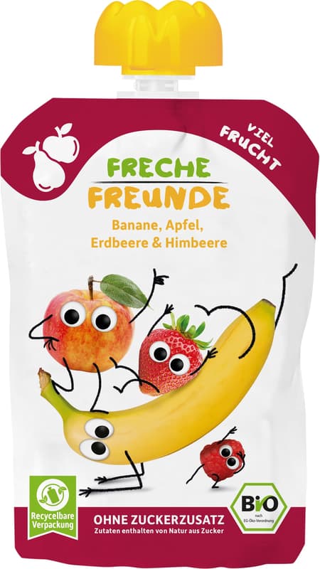 Cheeky Friends BIO "Banana, Apple, Strawberry & Raspberry