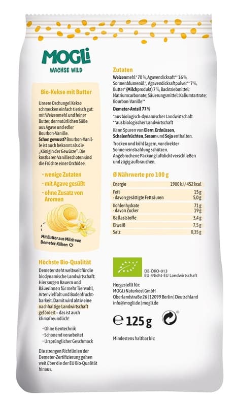 Mogli Demeter Butter Biscuits