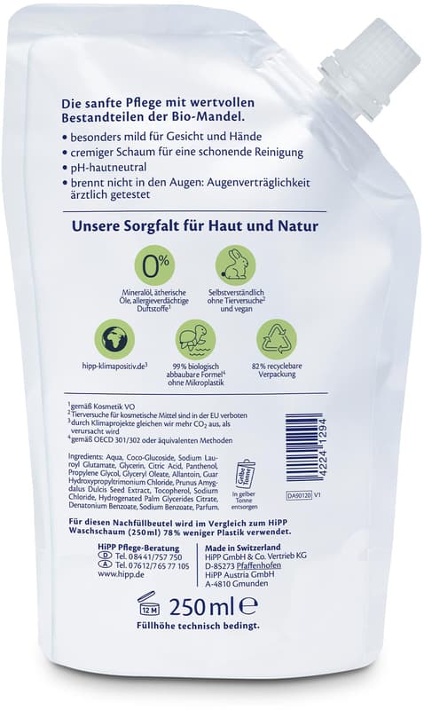 HiPP Babysanft Waschschaum Nachfüller Ab dem 1. Lebenstag