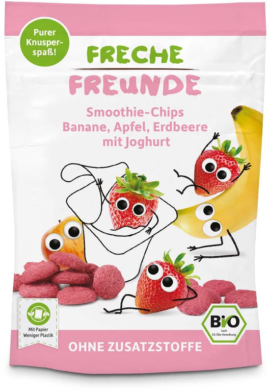 Freche Freunde BIO Smoothie-Chips Banane, Apfel, Erdbeere mit Joghurt
