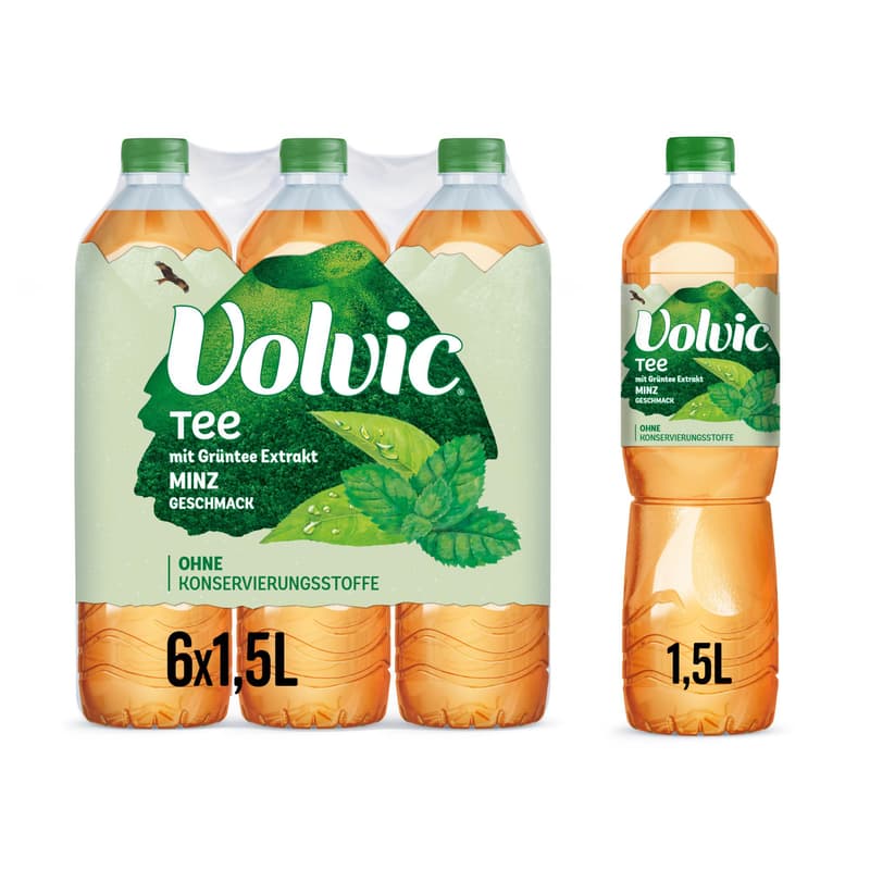 Volvic Grüner Tee Minze 6x1,5l (EINWEG)