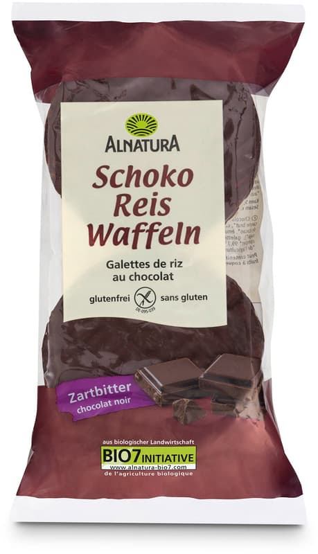Alnatura chocolate rice wafers plain