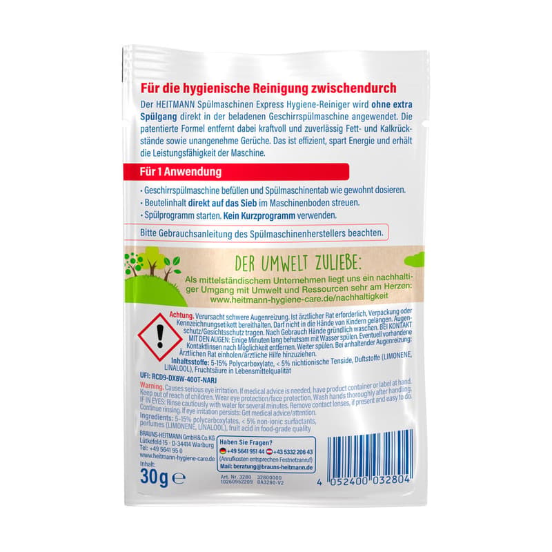 HEITMANN Express Spülmaschinen Hygiene-Reiniger