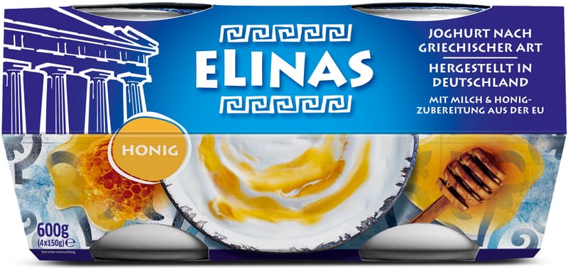 Elinas Greek yoghurt honey 4 pieces