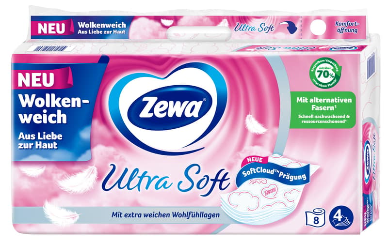 Zewa Ultra Soft Toilettenpapier mit Strohanteil, 4 lagig, 150 Blatt