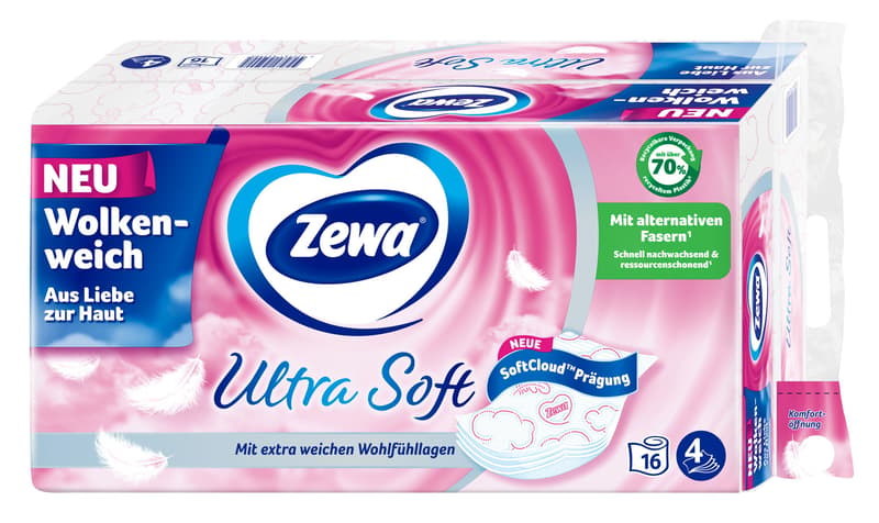 Zewa Ultra Soft Toilettenpapier mit Strohanteil, 4 lagig, 150 Blatt