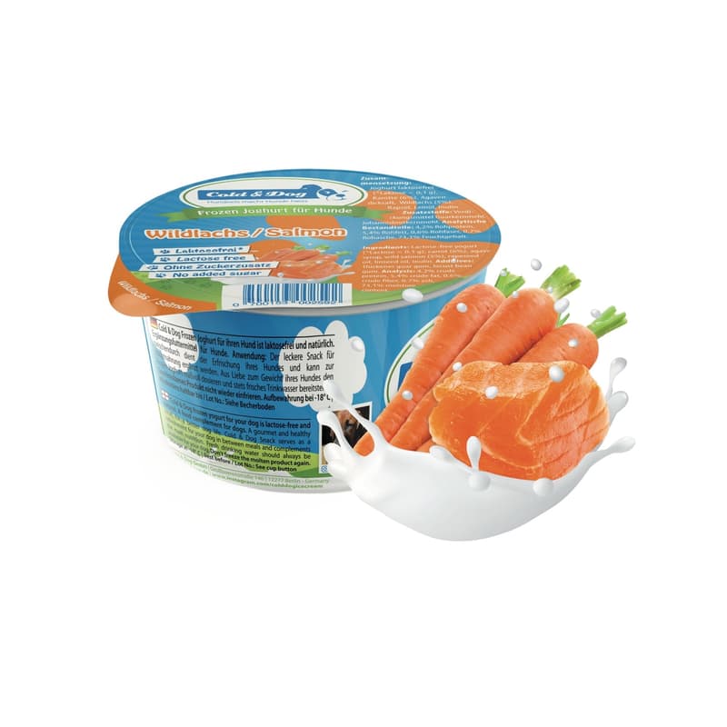 Cold & Dog Frozen Joghurt – Hundeeis mit Wildlachs & Karotten