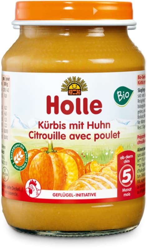 Holle Glas Menü Kürbis mit Huhn Bio/Öko