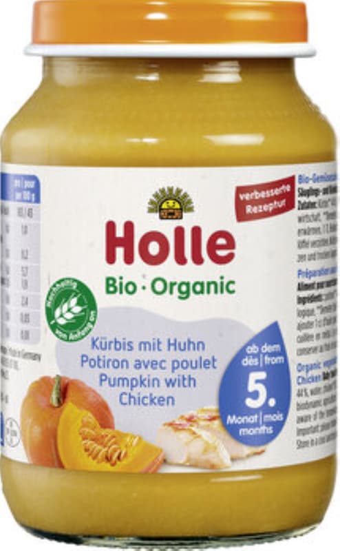 Holle Glas Menü Kürbis mit Huhn Bio/Öko
