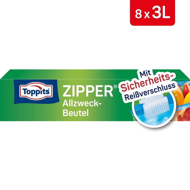 Toppits Zipper Allzweck Beutel 3 L