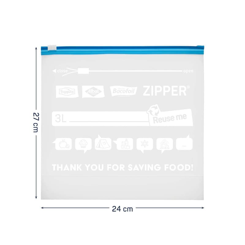 Toppits Zipper Allzweck Beutel 3 L