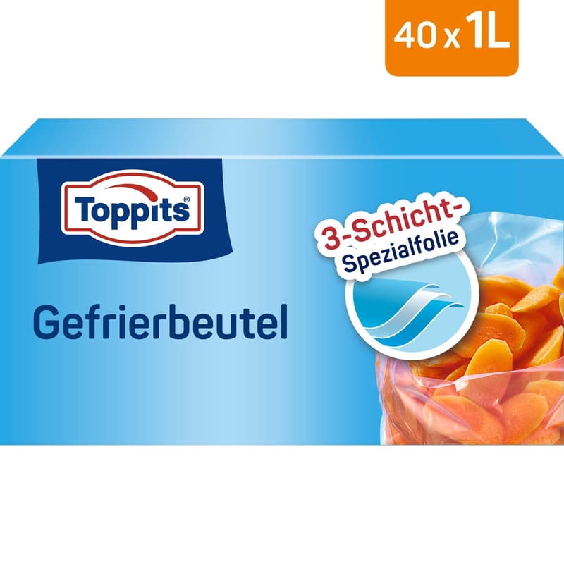 Toppits Gefrierbeutel 1 L/40 NP Standboden