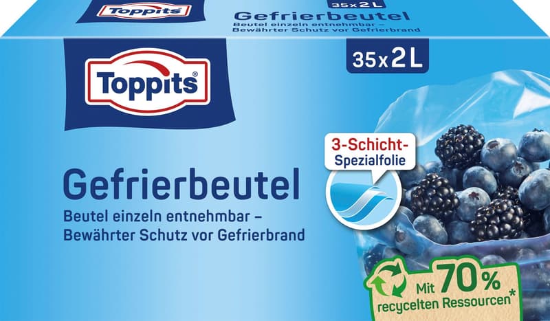 Toppits Gefrierbeutel 2 L/35 NP Standboden