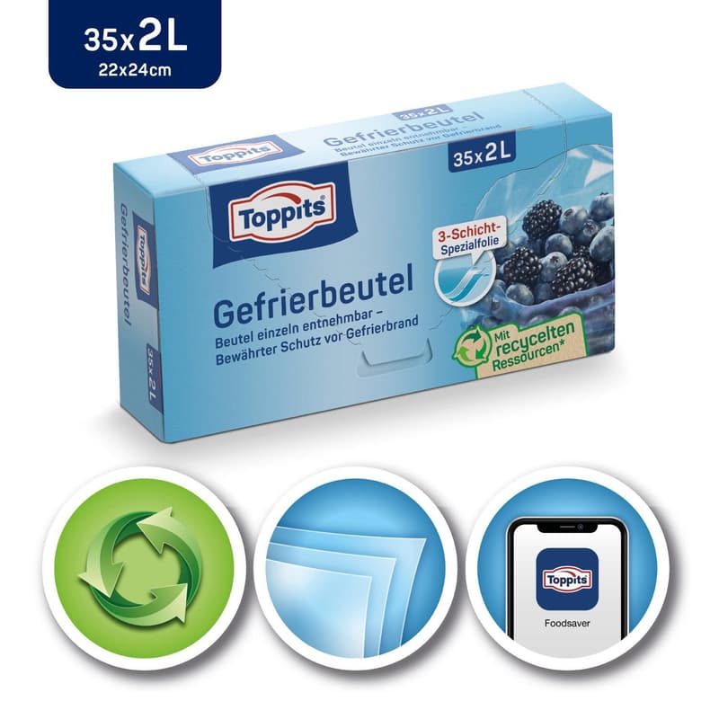 Toppits Gefrierbeutel 2 L