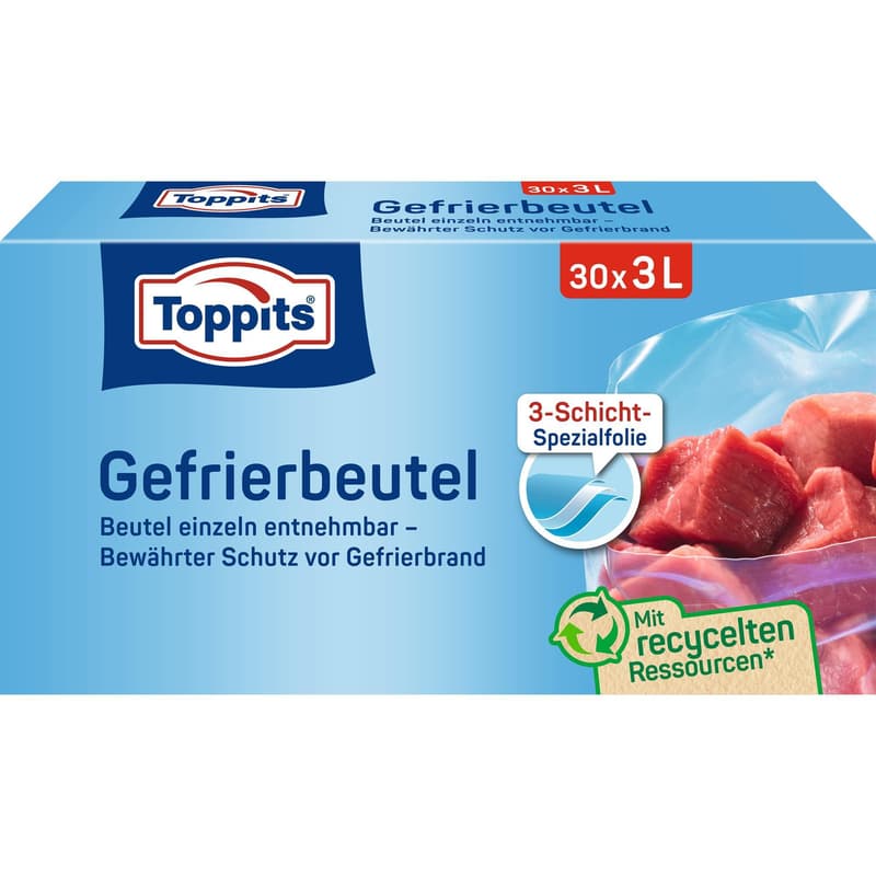 Toppits Gefrierbeutel 3 L/30 NP Standboden