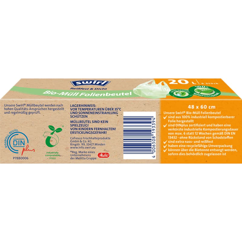 Swirl 20L Bio-Müll Folienbtl.Tragegriff