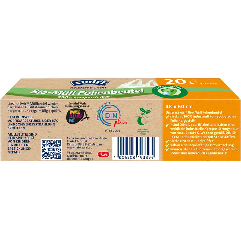 Swirl 20L Bio-Müll Folienbtl.Tragegriff