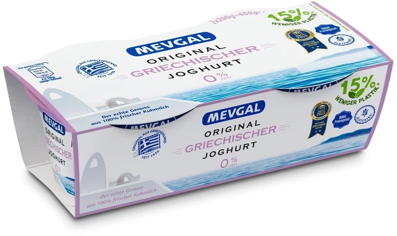 Mevgal griechischer Joghurt Natur 0% 2x200g