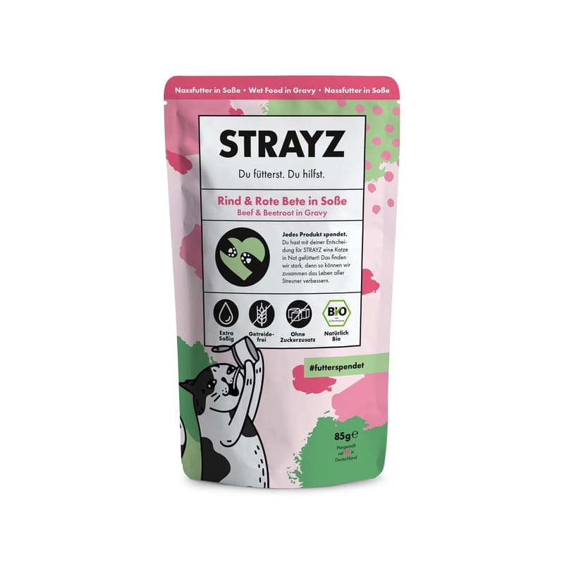 STRAYZ Cat Wet Food Beef & Beetroot in Gravy