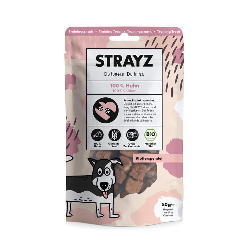 STRAYZ Dog Snack Organic 100% Chicken