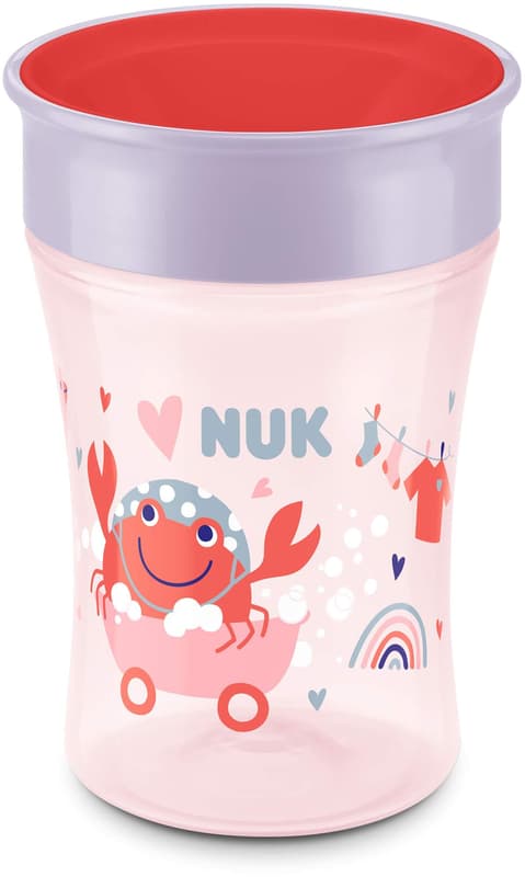 NUK Magic Cup 230ml, 360°-Trinkrand, abdichtende Silikonscheibe, ab 8 Monaten, BPA frei, rot