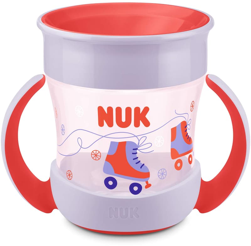 NUK Mini Magic Cup, 160ml, einzigartiger Trinkrand, abdichtende Silikonscheibe, ab 6 Monaten, 1 Stück, Rot