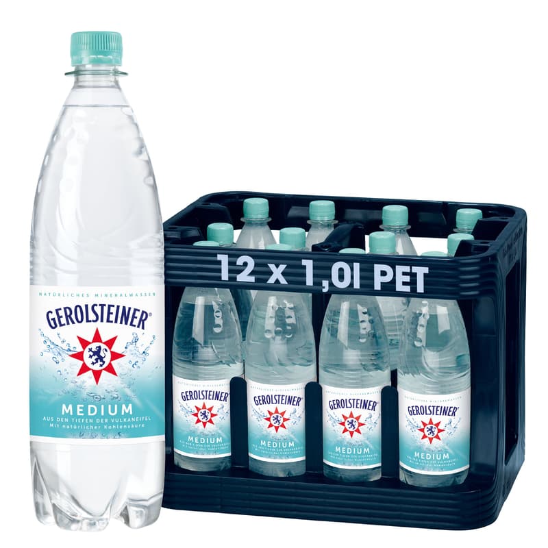 Gerolsteiner Mineral Water Medium box 12x1,0 l PET (REDEMPTION)