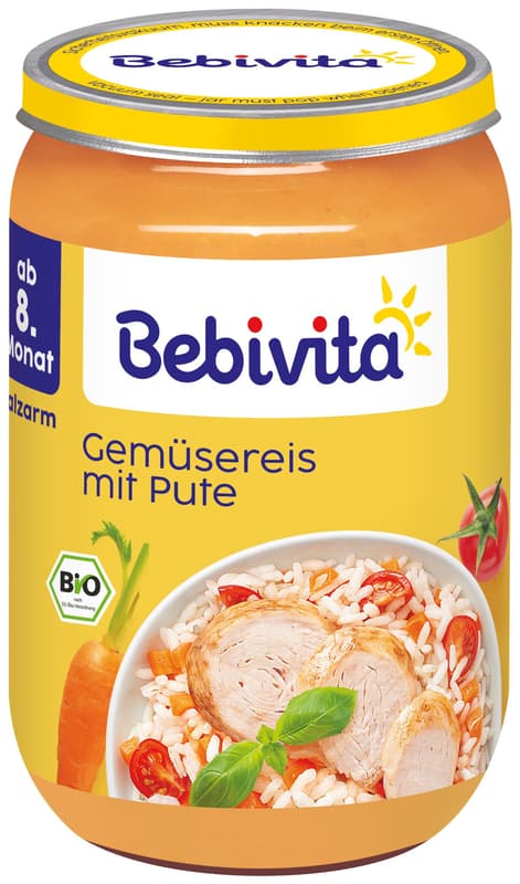 Bebivita BIO Gemüse-Reis mit Pute, ab dem 8. Monat
