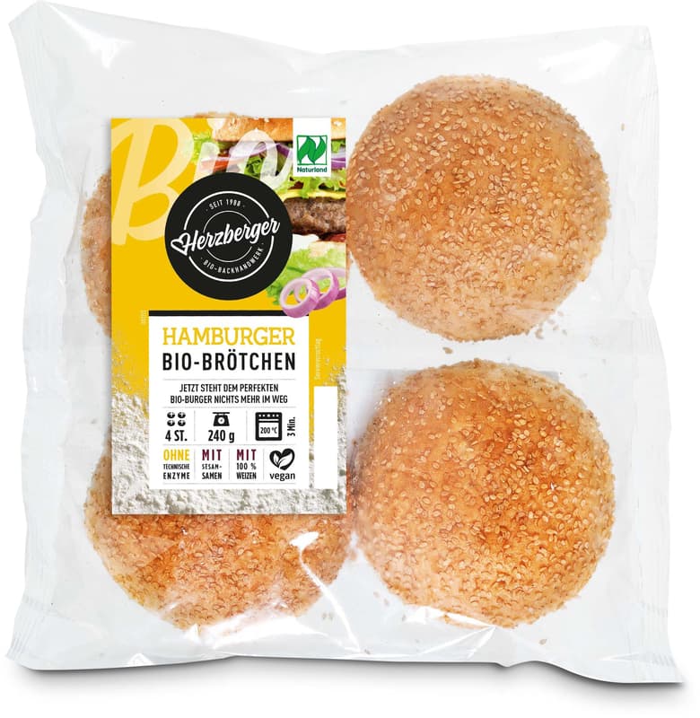 Herzberger BIO Hamburgerbrötchen 4er Beutel
