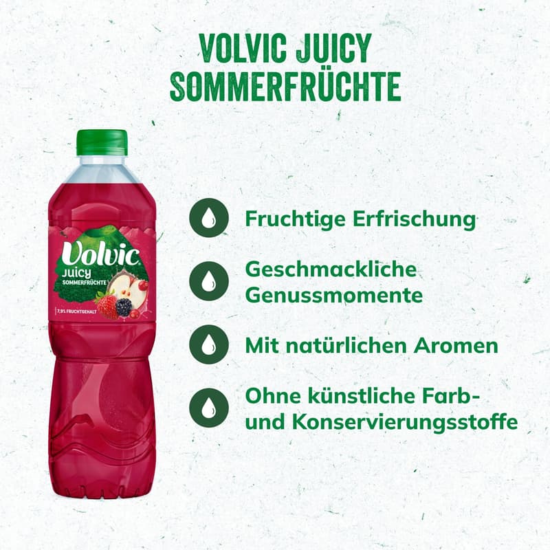 Volvic Juicy Summer Fruits 6x1,0 l PET (ONE WAY)