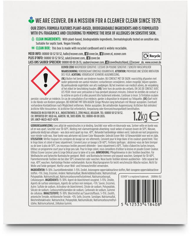 Ecover Universal Waschpulver ZERO
