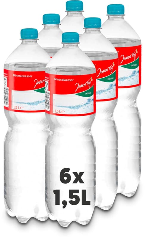 Jeden Tag Mineralwasser Medium 6x1,5 l PET (EINWEG)